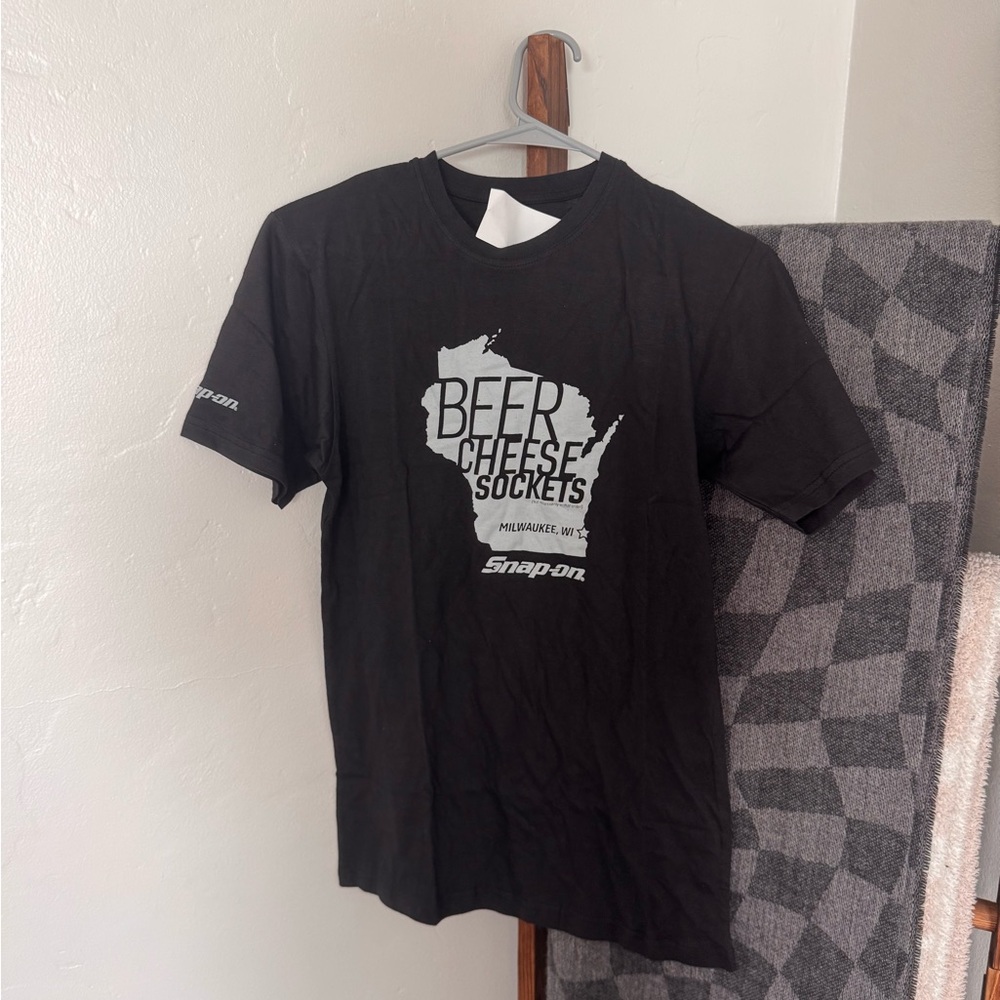 Snap-On Black Graphic T-Shirt for Men